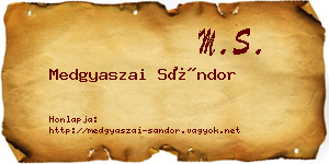 Medgyaszai Sándor névjegykártya